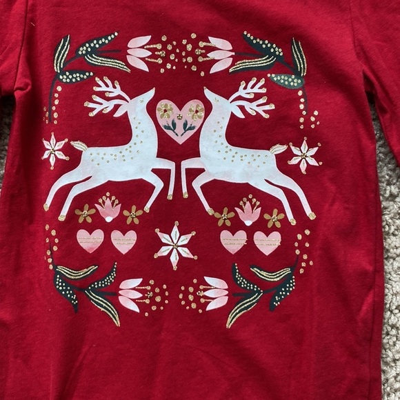 NWT Carter's Toddler Girls Christmas Reindeer Jersey T-shirt - Size 4T - Picture 3 of 8